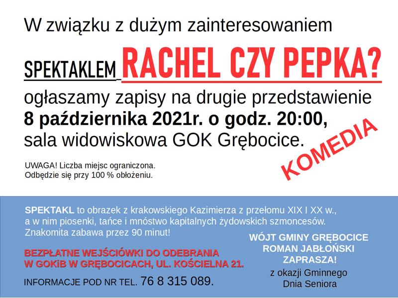 8.10.2021 spektakl Rachel czy pepka- 2 przedstawienie