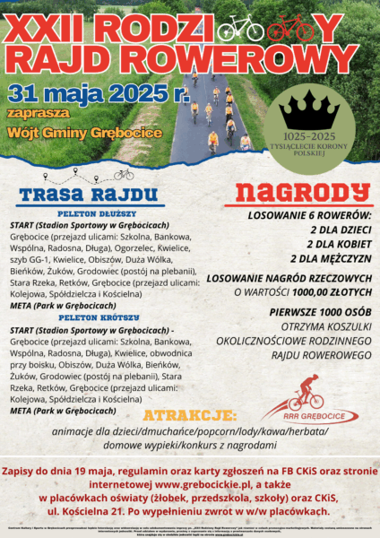 Plakat na Rodzinny Rajd Rowerowy 2025