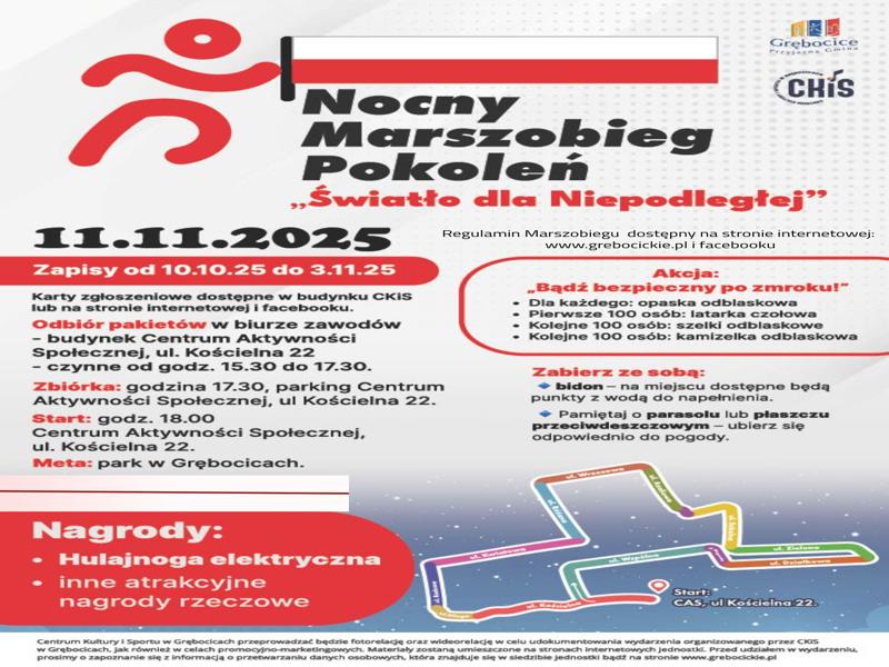 Regulamin Marszobiegu dostępny na stronie internetowej www.grebocickie.pl i Facebooku
